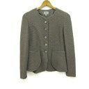 ARMANI COLLEZIONI アルマーニコレッツォーニ ノーカラージャケット アウター レディース 42サイズ カーキ系 【中古】
