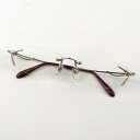 HOYA ホヤ メガネ 眼鏡 度有 リムレス 日本製 ブランド アイウェア レディース □16サイズ パープル系 【中古】