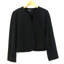 Talbots タルボット ノーカラージャケット 大きいサイズ アウター レディース XLサイズ ブラック 【中古】