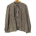 ZARA ザラ ブラウス シャツ 長袖 チェック柄 トップス レディース Mサイズ ベージュ系 【中古】