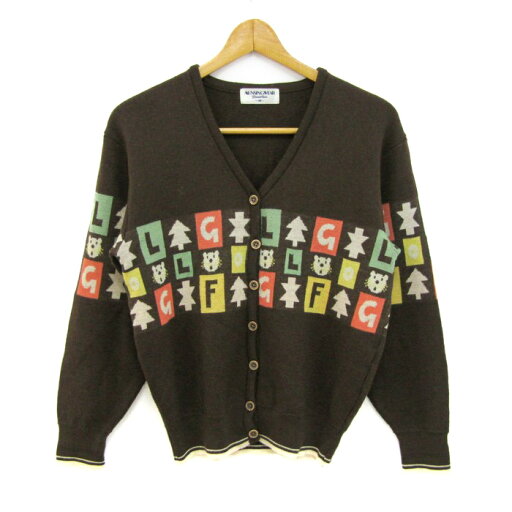 Munsingwear マンシングウエア カーディガン 長袖 ウール トップス レディース Mサイズ ブラウン系 【中古】 Munsingwear マンシングウエア カーディガン 長袖 ウール トップス レディース Mサイズ ブラウン系 【中古】