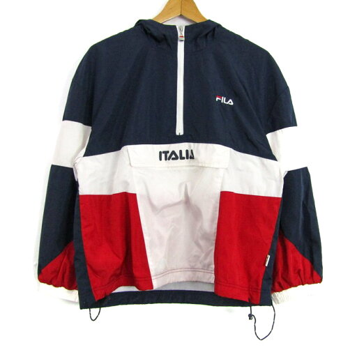 FILA フィラ ジャンパー ブルゾン プルオーバー ハーフジップ アウター レディース *サイズ ネイビー×ホワイト 【中古】 FILA フィラ ジャンパー ブルゾン プルオーバー ハーフジップ アウター レディース *サイズ ネイビー×ホワイト 【中古】