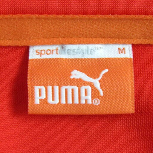 PUMA プーマ ジップアップジャケット ジャンパー スポーツウエア アウター メンズ M JASPOサイズ オレンジ 【中古】