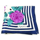 Sophisticato PARIS ソフィスティケイト スカーフ 花柄 シルク ブランド 小物 レディース ネイビー 【中古】