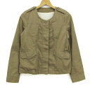 E Hyphen World gallery イーハイフンワールドギャラリー ノーカラージャケット アウター レディース Fサイズ ベージュ系 【中古】