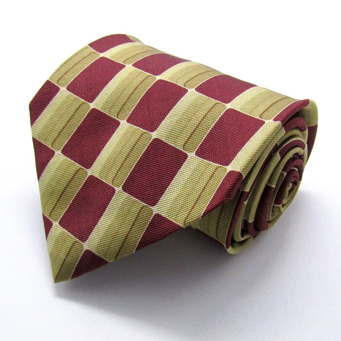 renoma レノマ ブランド ネクタイ シルク チェック柄 PO メンズ レッド 【中古】