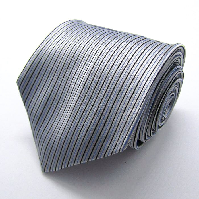 BRICK HOUSE ブリックハウス ブランド ネクタイ シルク バーチカルストライプ 東京シャツ PO メンズ グレー 【中古】