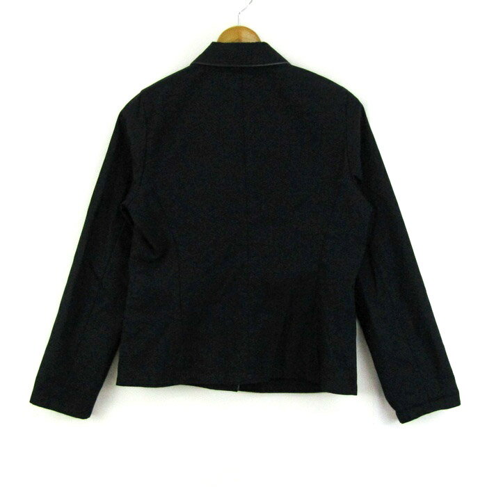 23区 ニジュウサンク シャツジャケット アウター クロップド丈 レディース 38サイズ ブラック 【中古】