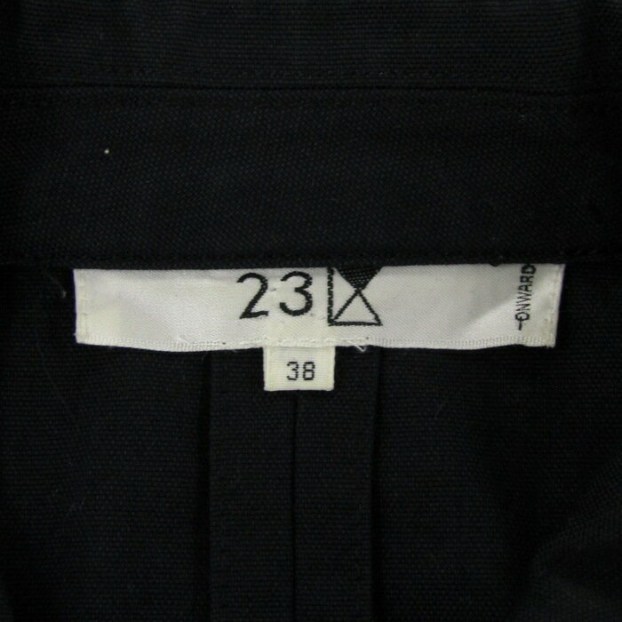 23区 ニジュウサンク シャツジャケット アウター クロップド丈 レディース 38サイズ ブラック 【中古】