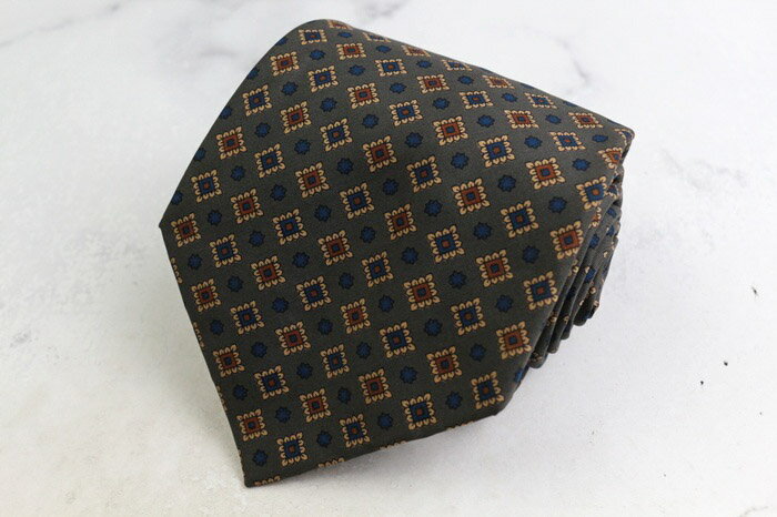 JIM THOMPSON ジムトンプソン ブランド ネクタイ ドット 小紋柄 格子柄 シルク PO メンズ グレー 【中古】(4)