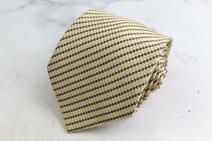 MEN'S CLUB メンズクラブ ブランド ネクタイ ストライプ柄 格子柄 シルク PO メンズ ベージュ 【中古】