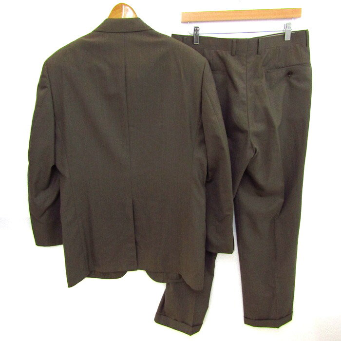 tehama clint テハマクリント スーツ セットアップ ウール混 ブランド ジャケット パンツ 上下セット メンズ 98A8サイズ カーキ 【中古】