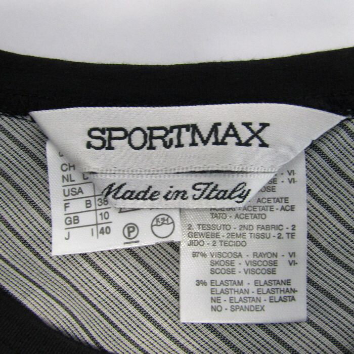 SPORTMAX スポーツマックス ワンピース 半袖 チェック柄 トップス レディース 40サイズ ブラック系×グレー系 【中古】