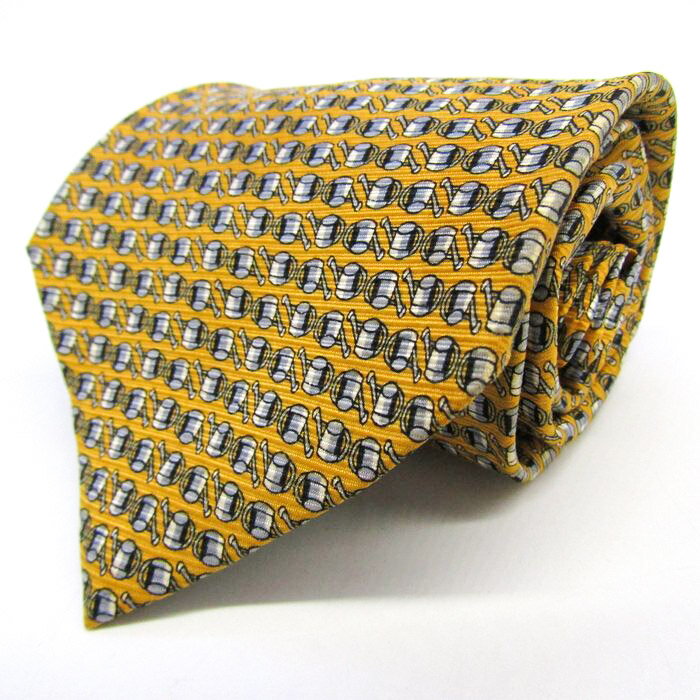 CRICKET WORLD クリケットワールド ブランド ネクタイ シルク 小紋柄 ジョウロ 総柄 PO メンズ イエロ..