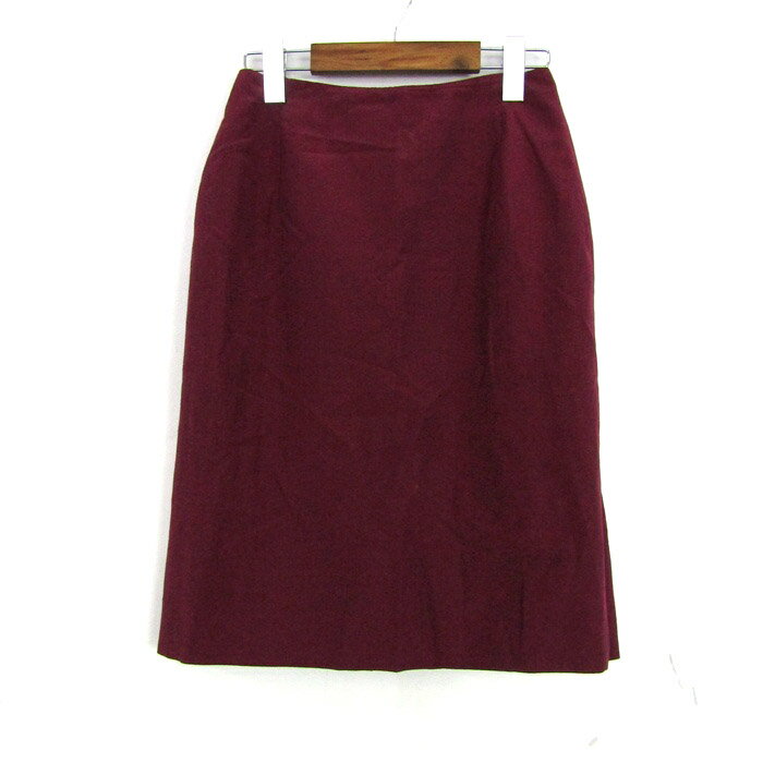 MICHEL KLEIN ミッシェルクラン スカート スリット ボトムス レディース 38サイズ レッド×パープル系 【中古】