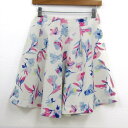 CECIL McBEE セシルマクビー フレアスカート 花柄 ボトムス レディース Mサイズ ホワイト系×ピンク系×ブルー系 【中古】(4)