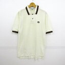 IZOD CLUB アイゾッドクラブ ポロシャツ トップス 半袖 ゴルフウエア メンズ Mサイズ クリーム 【中古】