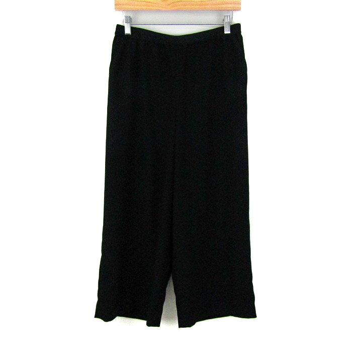 Leilian レリアン ワイドパンツ ボトムス 無地 日本製 レディース 11サイズ ブラック 【中古】