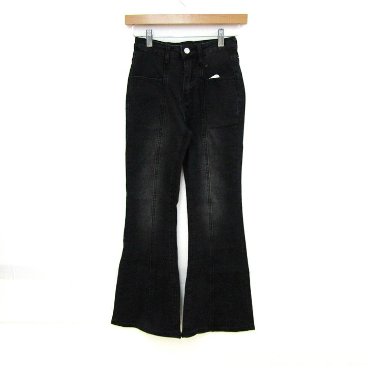 Dazy デイジー デニムパンツ ジーンズ ジーパン 未使用 ストレッチ SHEIN ボトムス 黒 レディース XSサイズ ブラック系 【中古】