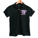 Champion チャンピオン ポロシャツ 半袖 スポーツウエア トレーニングウエア トップス レディース Lサイズ ブラック系 【中古】