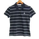 le coq sportif ルコックスポルティフ ポロシャツ 半袖 スポーツウエア トップス レディース Mサイズ ネイビー系/ホワイト系 【中古】