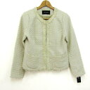 GALLORIA ギャローリア ノーカラージャケット 未使用 大きいサイズ オケージョン アウター レディース 13号サイズ ベージュ系 【中古】