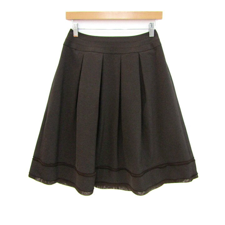 Toilette トワレ フレアスカート ストレッチ ブランド ボトムス レディース 9号サイズ こげ茶 【中古】