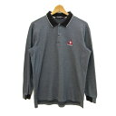 le coq sportif ルコックスポルティフ ポロシャツ 長袖 ゴルフウエア スポーツウエア トップス メンズ Lサイズ グレー系 【中古】