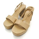 ZARA ザラ サンダル ハイヒール プラットフォーム ストラップ 靴 レディース 36サイズ ベージュ 【中古】(4)