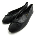ZARA ザラ バレエシューズ フラットシューズ リボン 靴 サブリナシューズ 黒 レディース 39サイズ ブラック 【中古】(4)
