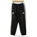 adidas アディダス ジャージ スポーツウエア スリーストライプス ボトムス メンズ Lサイズ ブラック系 【中古】