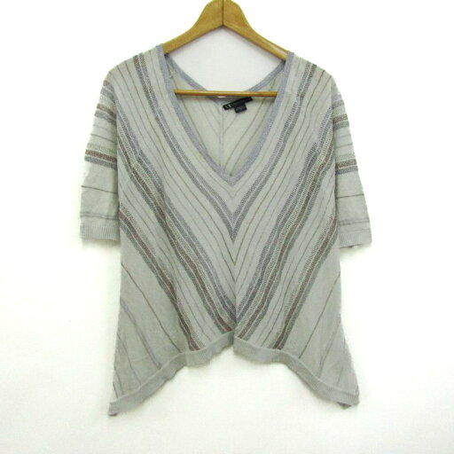 ARMANI EXCHANGE アルマーニエクスチェンジ ニット 半袖 Vネック トップス レディース S/Pサイズ グレー系 【中古】 ARMANI EXCHANGE アルマーニエクスチェンジ ニット 半袖 Vネック トップス レディース S/Pサイズ グレー系 【中古】
