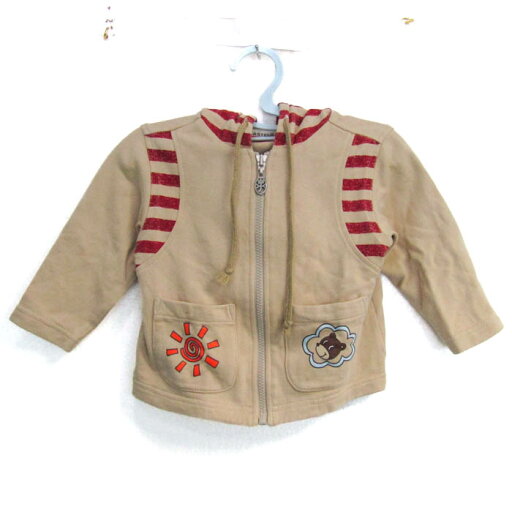 JC de CASTELBAJAC カステルバジャック パーカー 長袖 コットン100% ブランド トップス ベビー 男の子用 80サイズ ベージュ 【中古】 JC de CASTELBAJAC カステルバジャック パーカー 長袖 コットン100% ブランド トップス ベビー 男の子用 80サイズ ベージュ 【中古】