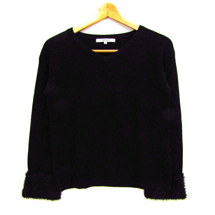UNTITLED アンタイトル ニット セーター 長袖 ウール/カシミヤ混 ブランド トップス 黒 レディース Mサ..