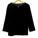 【全品39%OFFクーポン8月4日20:00〜8月15日01:59まで】ROPE' ロペ 長袖カットソー シャツ トップス レディース Mサイズ ブラック 【中...