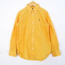 【全品39%OFFクーポン8月4日20:00~8月11日01:59まで】RALPH LAUREN ラルフローレン 長袖シャツ トップス ストライプ柄 ボタンダウン キッズ 男の子用 130サイズ イエロー 【中古】