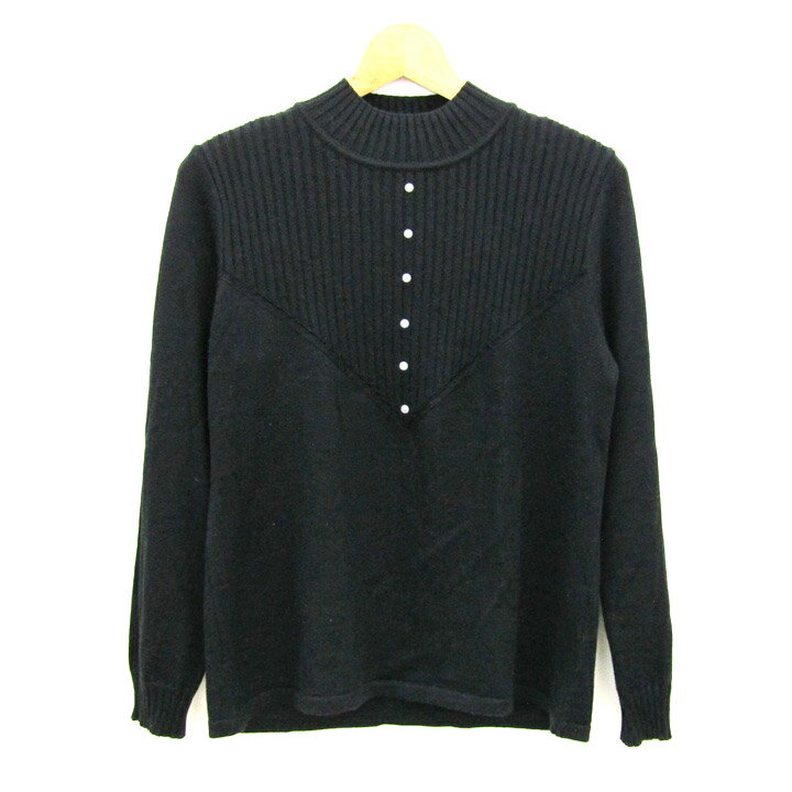 PANASERINA パナセリーナ ニット セーター 長袖 ウール混 ブランド トップス 日本製 黒 レディース Fサ..