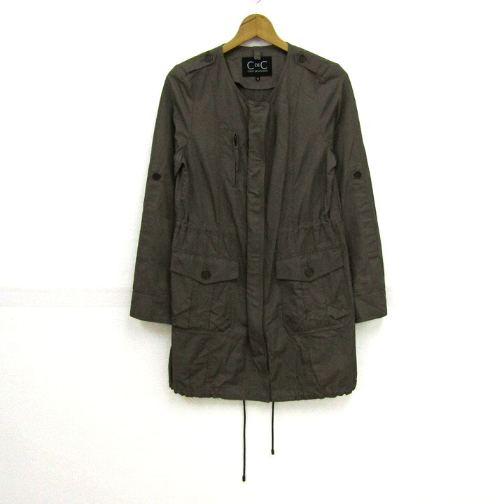 【39％OFFクーポン配布中 10/4 20:00〜10/9 01:59】COUP DE CHANCE クード・シャンス モッズコート ノーカラー ブランド アウター レディース 36サイズ チャコール 【中古】