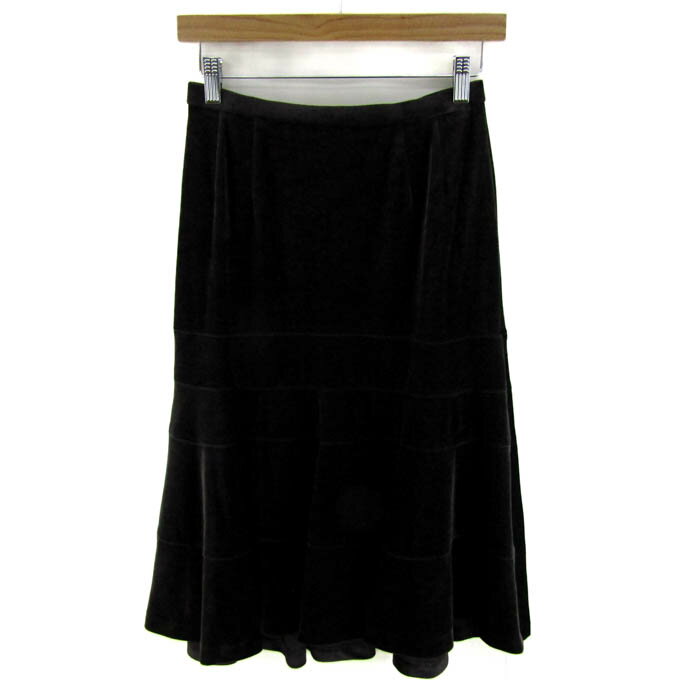 【全品39％OFFクーポン配布中】Leilian レリアン スカート ボトムス ミディ丈 フレア 日本製 レディース 9サイズ ダークブラウン 【中古】(4)