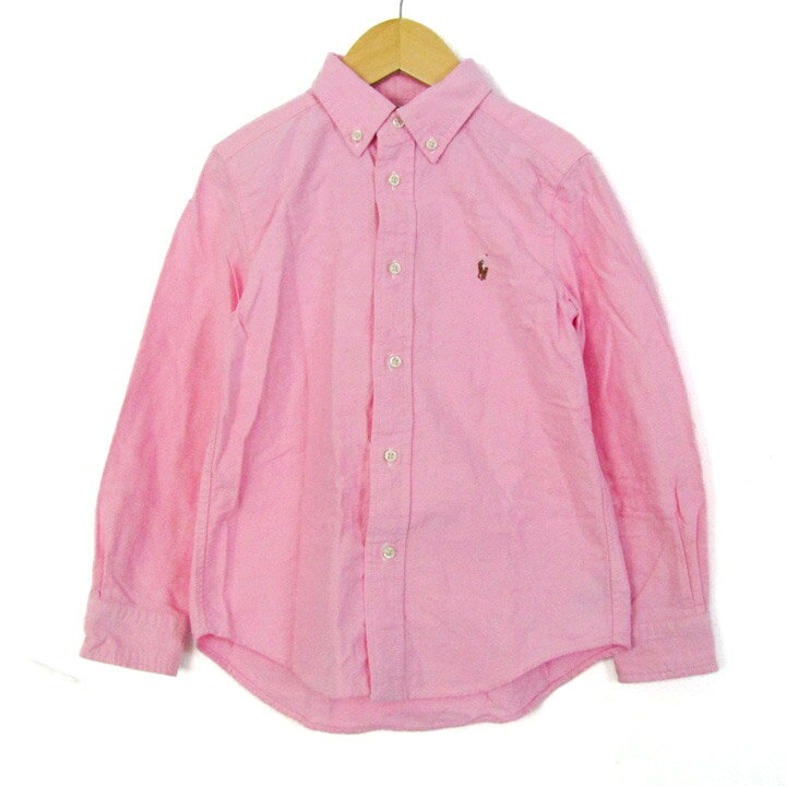 樂天商城 - 【39％OFFクーポン配布中】【1000円ポッキリ送料無料】RALPH LAUREN ラルフローレン 長袖シャツ トップス ボタンダウン コットン キッズ 男の子用 6サイズ ピンク 【中古】