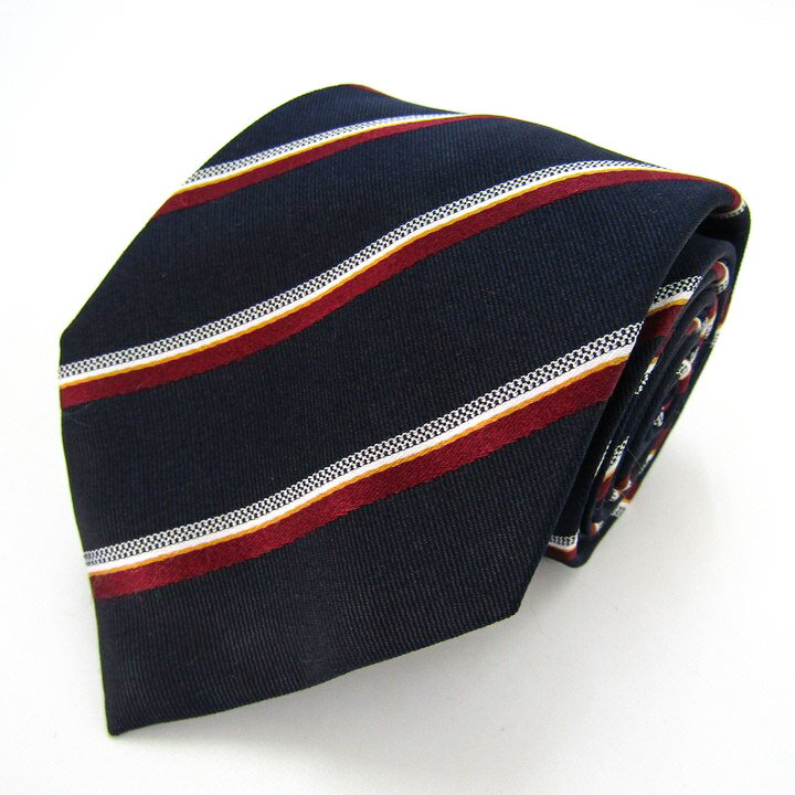 men's club メンズクラブ ブランド ネクタイ シルク ストライプ柄 PO メンズ ネイビー 【中古】