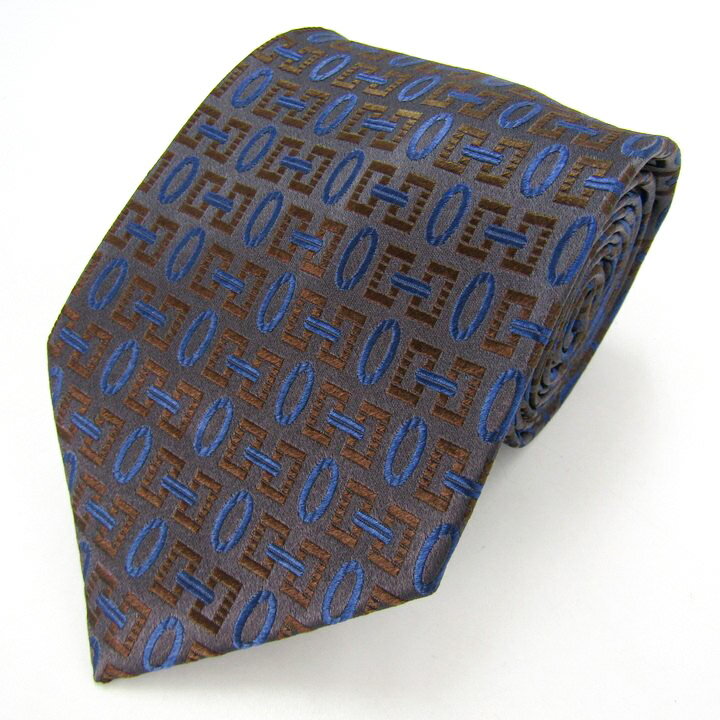 renoma レノマ ブランド ネクタイ 小紋柄 総柄 PO メンズ グレー 【中古】