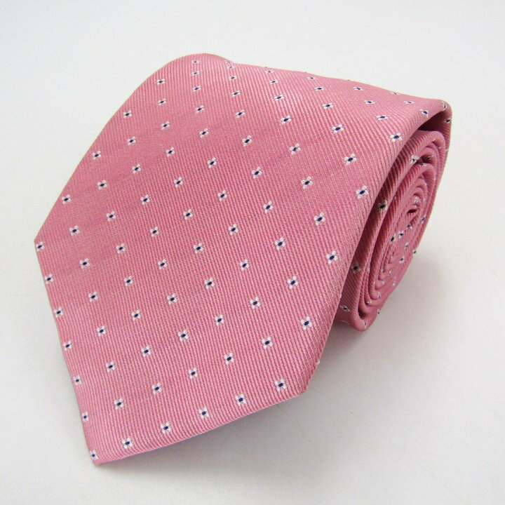 men's club メンズクラブ ブランド ネクタイ シルク 小紋柄 総柄 PO メンズ ピンク 【中古】