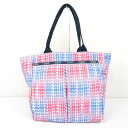LeSportsac レスポートサック トートバッグ ロゴ 総柄 ナイロン ブランド 鞄 レディース ピンク 【中古】