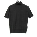 JOHN SMEDLEY ジョンスメドレー ニット トップス 半袖 タートルネック 英国製 エクストラファインメリノ レディース Mサイズ 黒 【中古】