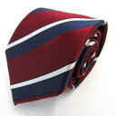 POLO CLUB ポロクラブ ブランド ネクタイ サンタバーバラ ストライプ柄 PO メンズ ワインレッド 【中古】