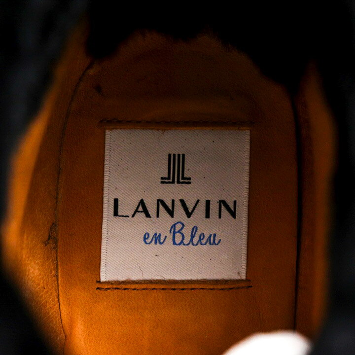 【50％OFFクーポン配布中】LANVIN en Bleu ランバンオンブルー ブーツ ハイヒール シューズ ブランド 靴 日本製 黒 レディース 24.5サイズ ブラック 【中古】
