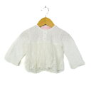 Mezzo Piano メゾピアノ ブラウス シャツ トップス 長袖 レース ベビー 女の子用 F(70-80cm)サイズ ホワイト 【中古】