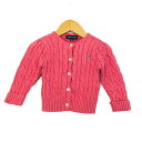 RALPH LAUREN ラルフローレン カーディガン トップス 長袖 ケーブルニット ベビー 女の子用 80サイズ ピンク 【中古】