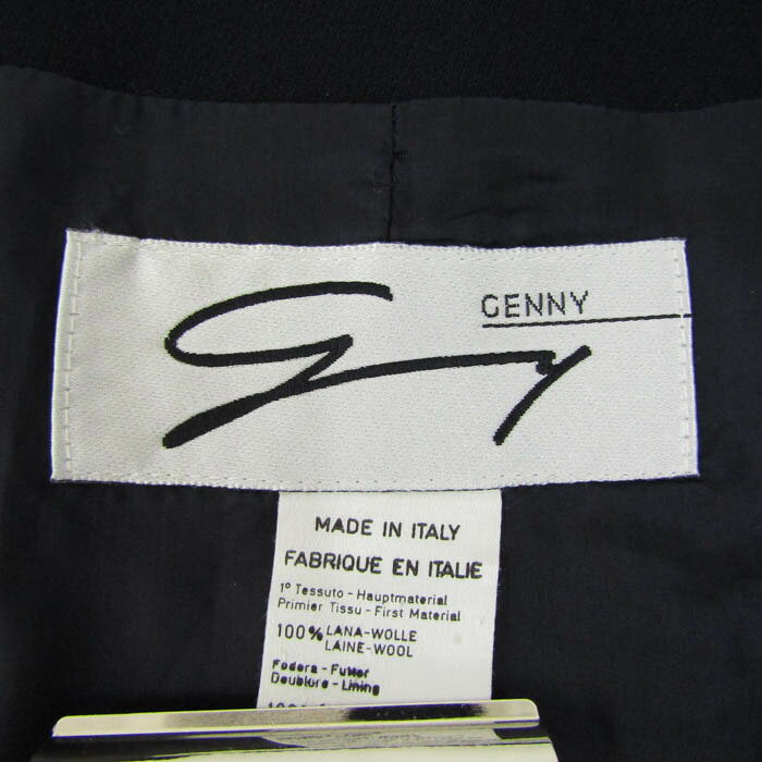 GENNY ジェニー ノーカラージャケット アウター ウール イタリア生地 レディース ...